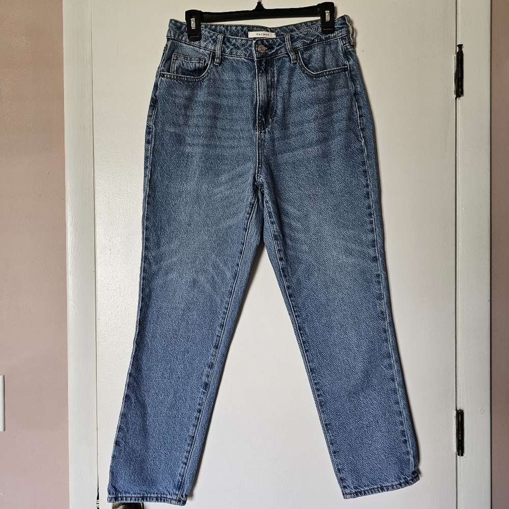 PacSun light wash high-rise cropped 90's slim mom jeans Size 28